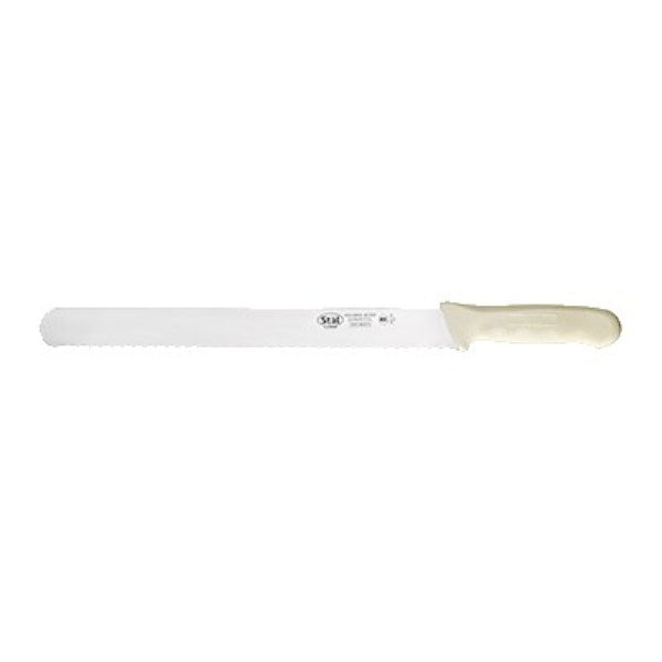 Winco KWP-121 Bread Knife with 10" Blade and White Handle