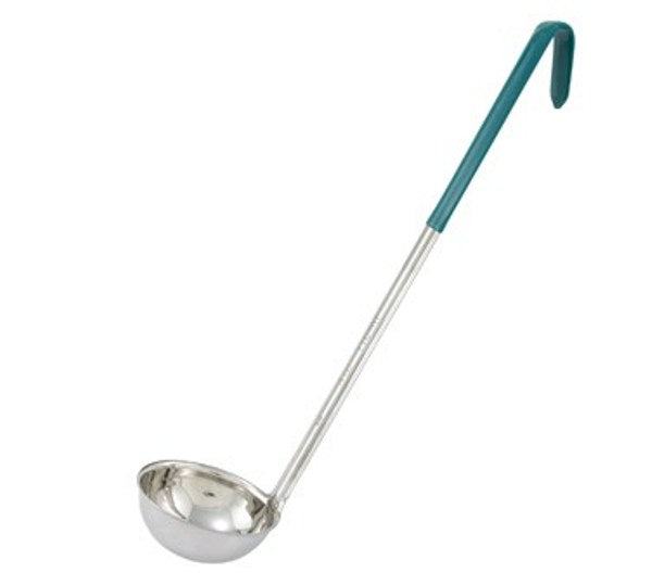 Winco LDC-4 4oz Stainless Steel Ladle with Green Handle