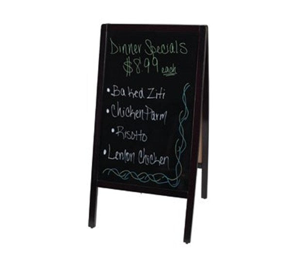 Winco MBAF-3  39" Height Mahogany Finish Standard Sidewalk Marker Board