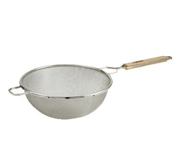 Winco MST-6D 6 1/4" Diameter Medium Double Mesh Tin Strainer