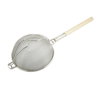Winco MST-12D 12" Diameter Medium Double Mesh Tin Strainer