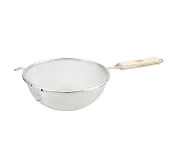 Winco MSTF-6S 6 1/4" Diameter Fine Single Mesh Tin Strainer