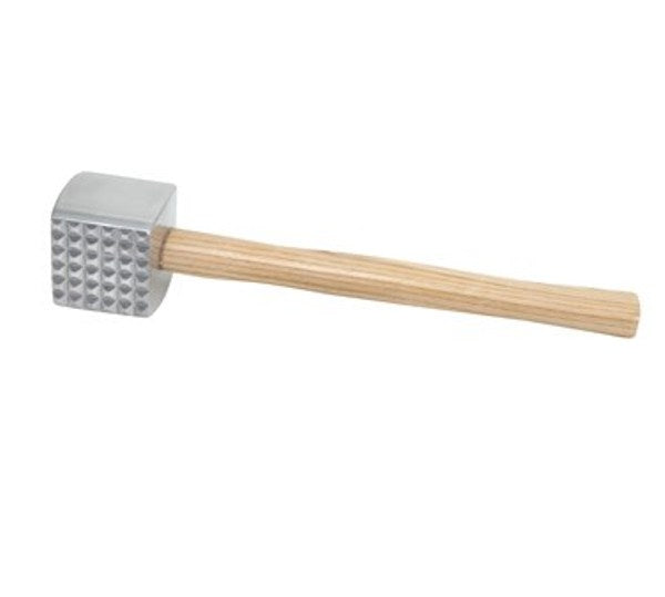 Winco MT-4 Handheld Meat Tenderizer with a Wooden Handle
