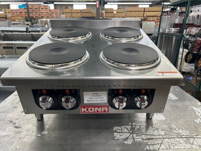 Kona NJEHP-4-24 24" Wide Electric Hotplate 208V 1/3PH Convertible