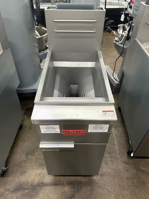 Kona NJOF-50/60 50-60 lb. Capacity Natural Gas Open Pot Fryer - 122,000 BTU