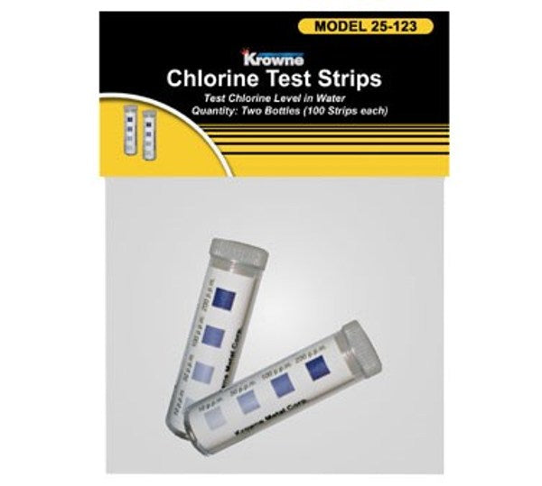 Krowne Metal P25-123 Chlorine Test Strips Two-Pack Bag
