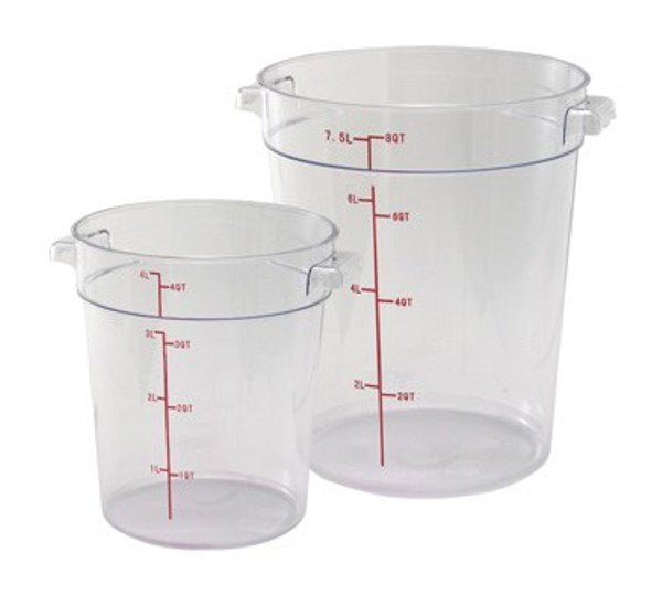 Winco PCRC-1 1 Quart Round Clear Storage Container