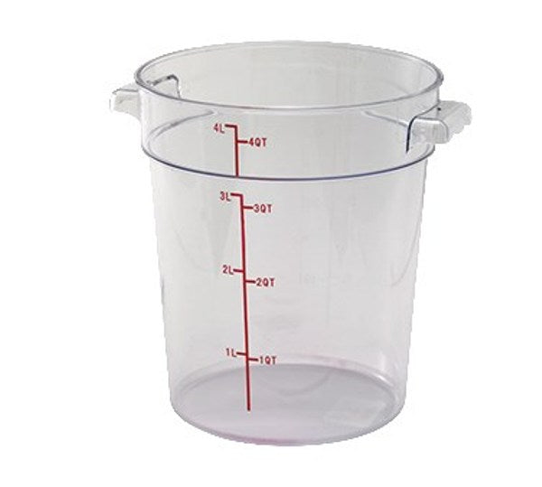 Winco PCRC-4 4 Quart Round Clear Storage Container