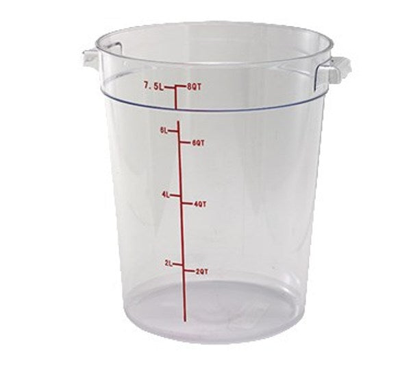 Winco PCRC-8 8 Quart Round Clear Storage Container