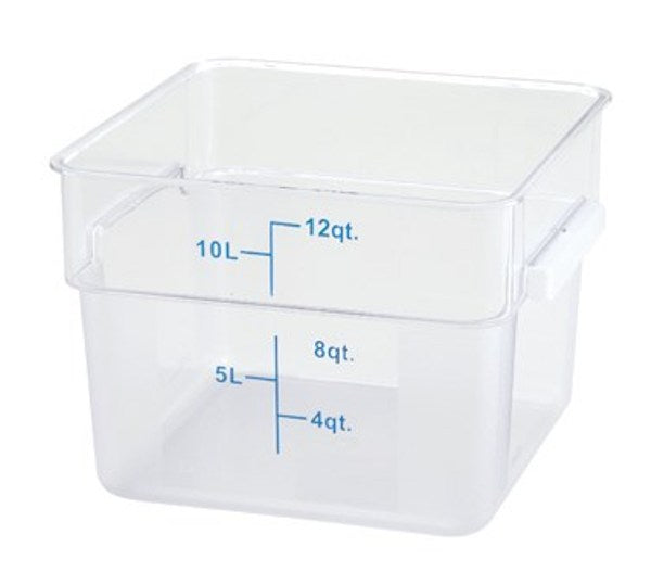 Winco PCSC-12C 12 Quart Clear Square Storage Container