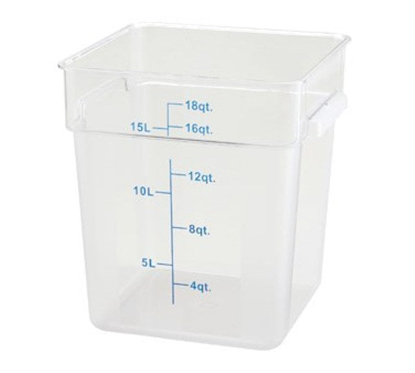 Winco PCSC-18C 18 Quart Clear Square Storage Container