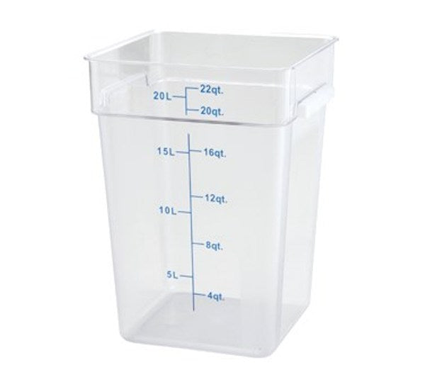 Winco PCSC-22C 22 Quart Clear Square Storage Container