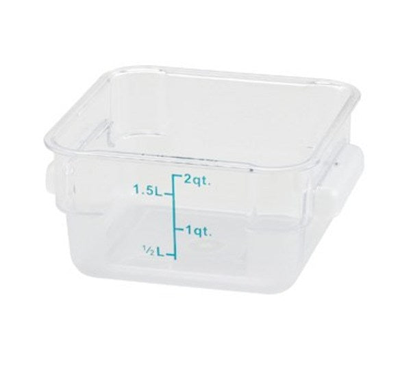 Winco PCSC-2C 2 Quart Clear Square Storage Container