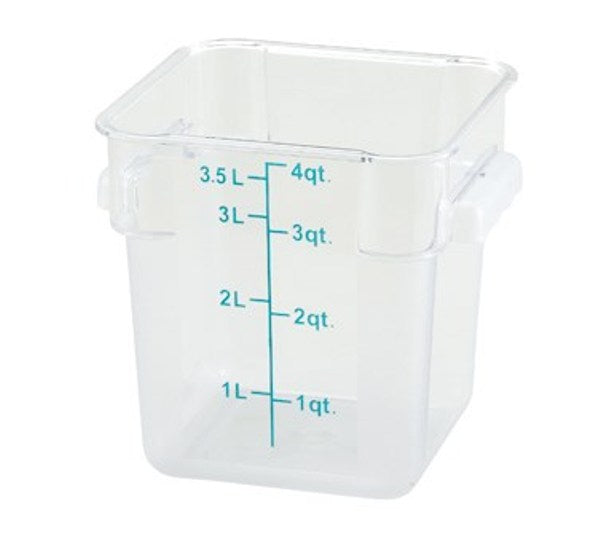 Winco PCSC-4C 4 Quart Clear Square Storage Container