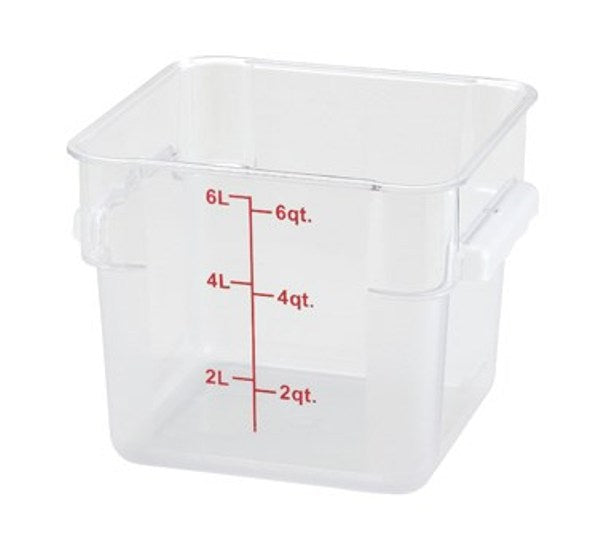 Winco PCSC-6C 6 Quart Clear Square Storage Container