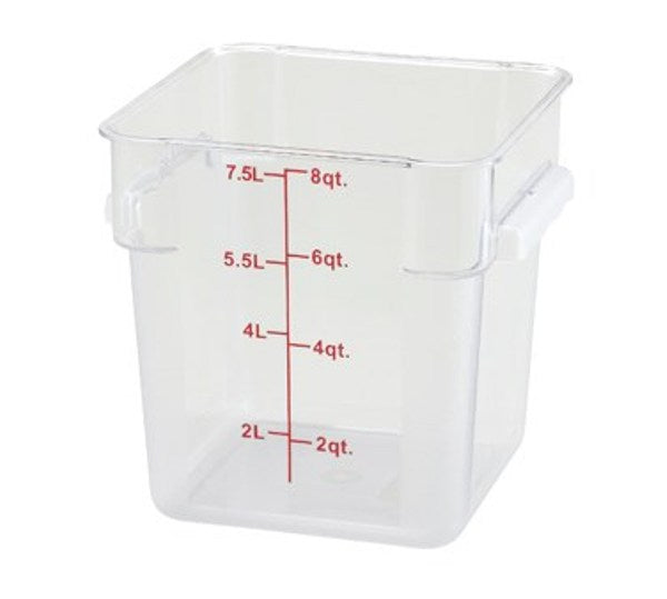 Winco PCSC-8C 8 Quart Clear Square Storage Container