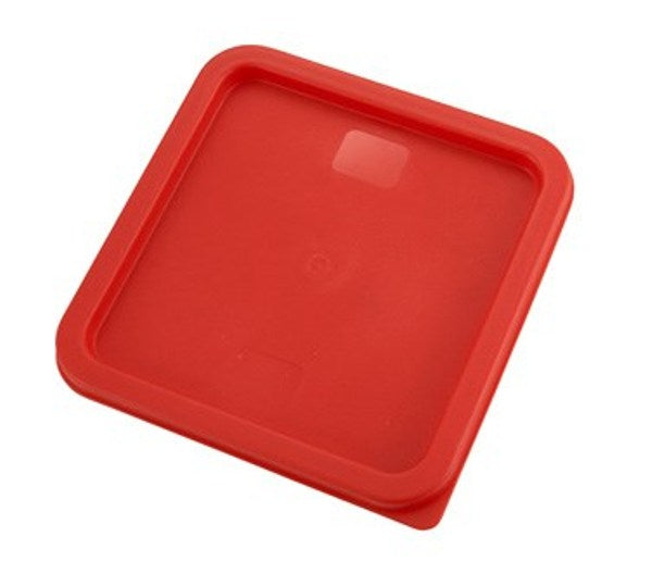 Winco PECC-68 Square Red Storage Container Cover Fits 6qt and 8qt