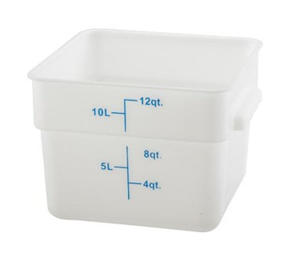 Winco PESC-12 12 Quart White Square Storage Container