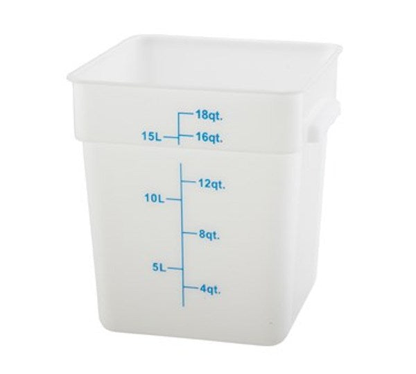 Winco PESC-18 18 Quart White Square Storage Container