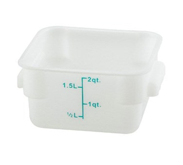 Winco PESC-2 2 Quart White Square Storage Container