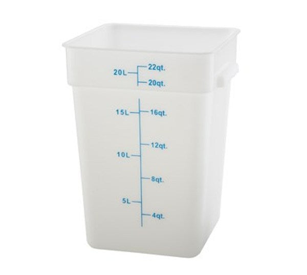 Winco PESC-22 22 Quart White Square Storage Container