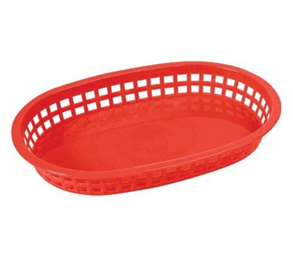 Winco PLB-R 1 Dozen Red Oval Platter Basket