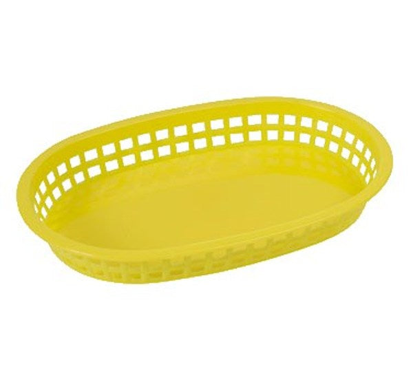 Winco PLB-Y 1 Dozen Yellow Oval Platter Basket