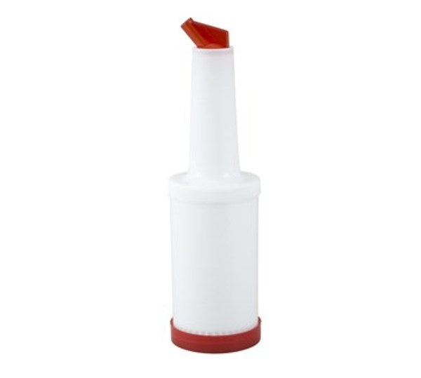 Winco PPB-1R 1 Quart Mutli Pour Bottle with Red Spout and Lid