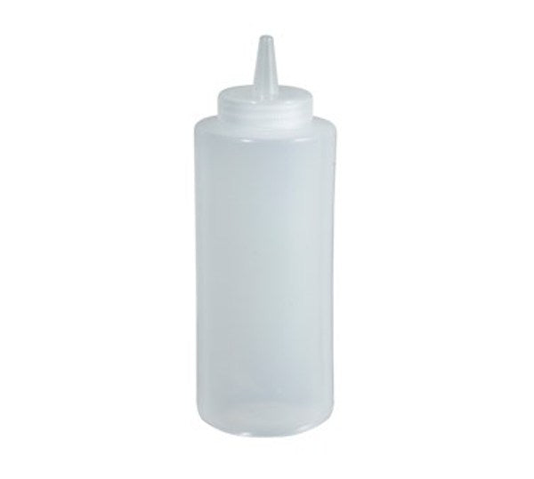 Winco PSB-12C Six Pack of 12oz Clear Squeeze Bottles