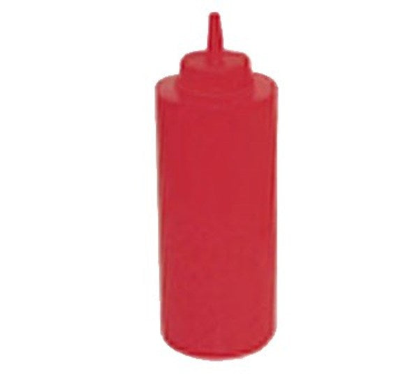Winco PSB-24R 6 Pack of 24oz. Red Plastic Squeeze Bottle