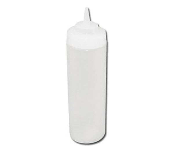 Winco PSW-12 6 Pack of 12oz Clear Wide Mouth Plastic Squeeze Bottle