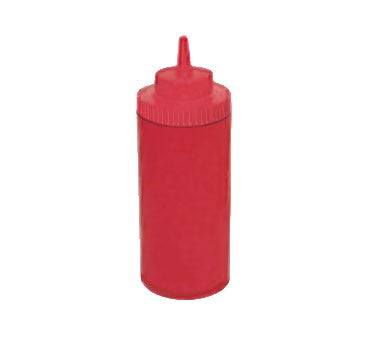 Winco PSW-16R 6 Pack of 16oz Red Wide Mouth Plastic Squeeze Bottle