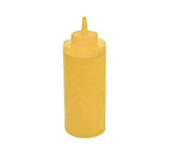 Winco PSW-16Y 6 Pack of 16oz Yellow Wide Mouth Plastic Squeeze Bottle