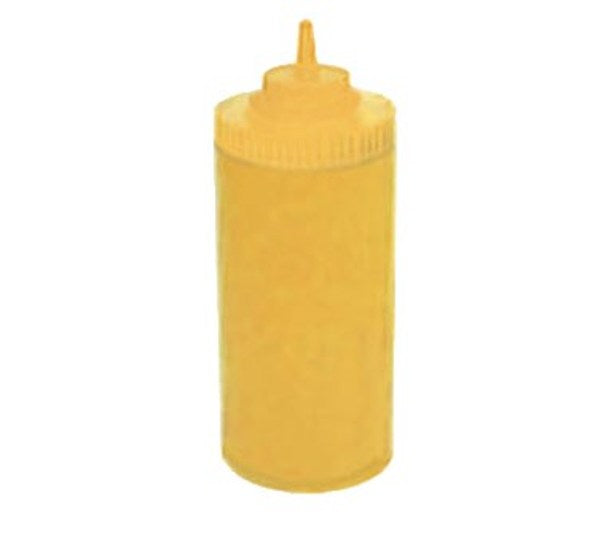 Winco PSW-32Y 6 Pack of 32oz Yellow Wide Mouth Plastic Squeeze Bottle