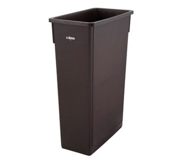 Winco PTC-23B 23 Gallon Brown Slender Trash Can