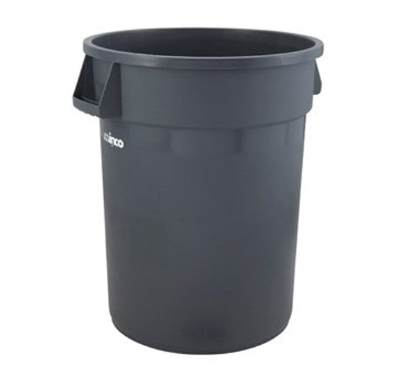 Winco PTC-44G 44 Gallon Round Trash Can, Grey