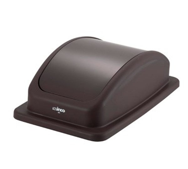 Winco PTCL-23B Brown Plastic Trash Can Cover