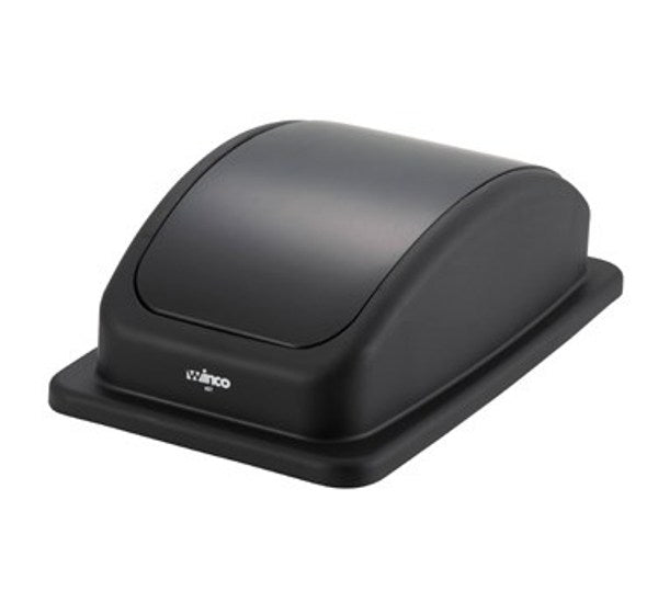 Winco PTCL-23K Black Plastic Trash Can Cover