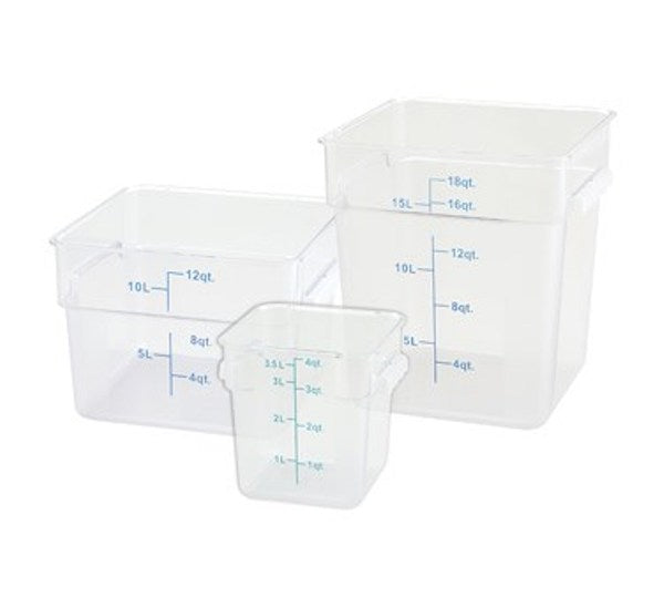 Winco PTSC-22 22 Quart Translucent Square Storage Container