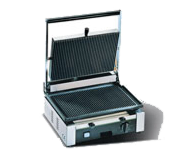 Sirman 34A2301105SI CORT R Stainless Single Panini Grill with 10" x 15" Cast Iron Plate and Thermostat - 110V