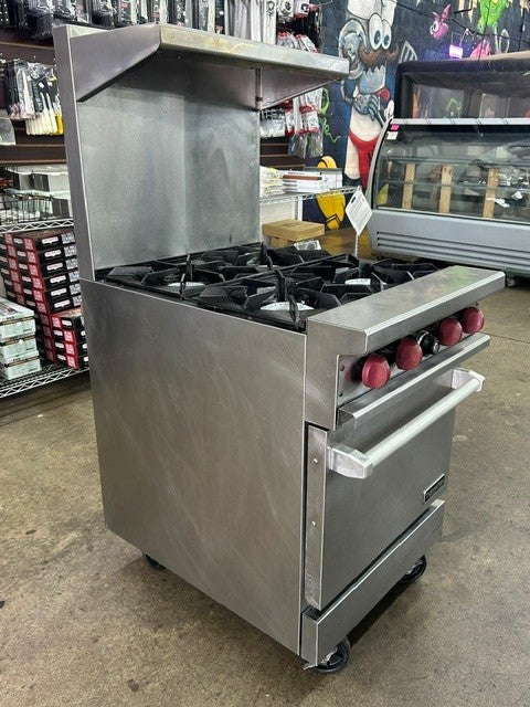 THERMA-TEK TMD24-4-1 24" Natural Gas Range with 4 Burners and Space Saver Oven, 147000 BTU  - (USED UNIT)