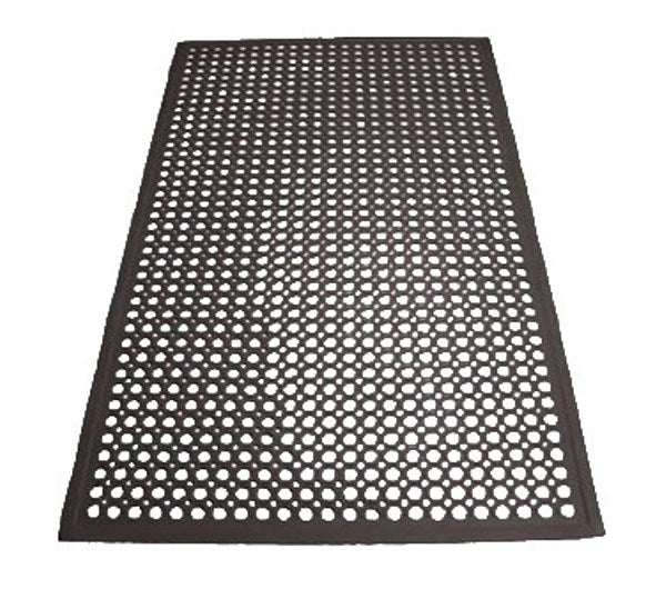 Winco RBM-35K-R Rubber Floor Mat, 3' x 5' x 1/2"