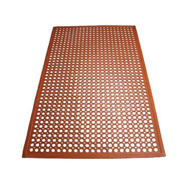 Winco RBM-35R-R Rubber Floor Mat, 3' x 5' x 1/2"