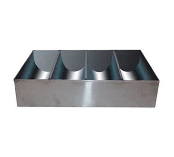 Winco SCB-4 4 Compartment Stainless Steel Cutlery Organizer Bin