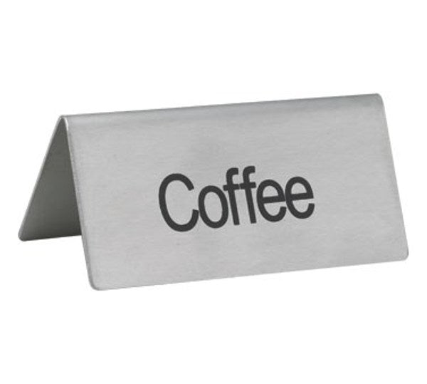 Winco SGN-103 Stainless Steel "Coffee" Tent Sign