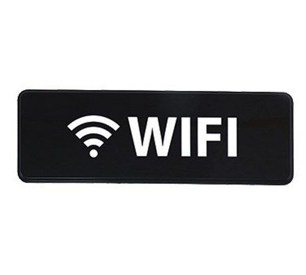Winco SGN-330 3" x 9" Black "WIFI" Sign