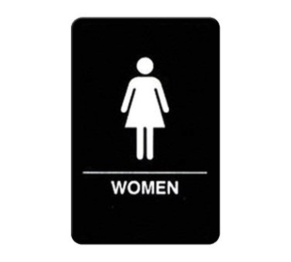 Winco SGNB-606 Black "Men" Sign with Braille
