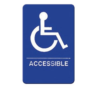Winco SGNB-652B Blue "Accessible" Sign with Braille
