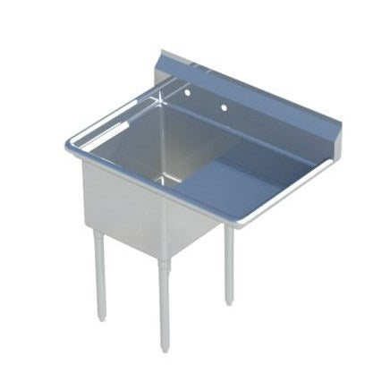 Sapphire SMS-1821R One Compartment Sink with 18" Right Drainboard - NSF - 38 1/2" Total Width (18"x 21" Bowl)