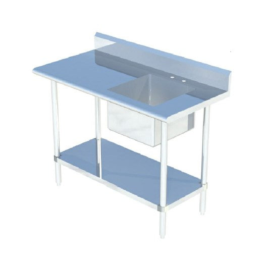 Sapphire SMTPS-2460R 60"W x 24"D Stainless Steel Work Table with Built-In Right Sink